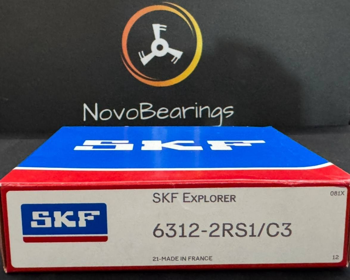 6312-2RS1/C3 Single Row Radial Deep Groove Ball Bearing 60x130x31 mm. by SKF