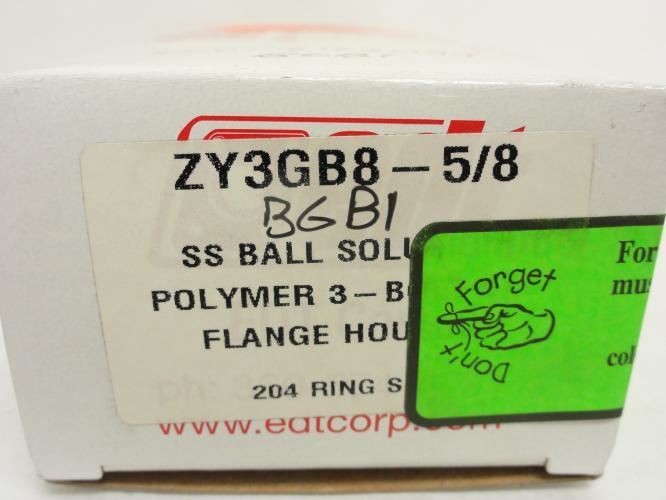 204093 New In Box; EDT ZY3GB8-5/8 SS Flange Bearing; 5/8″ID; 3-Bolt