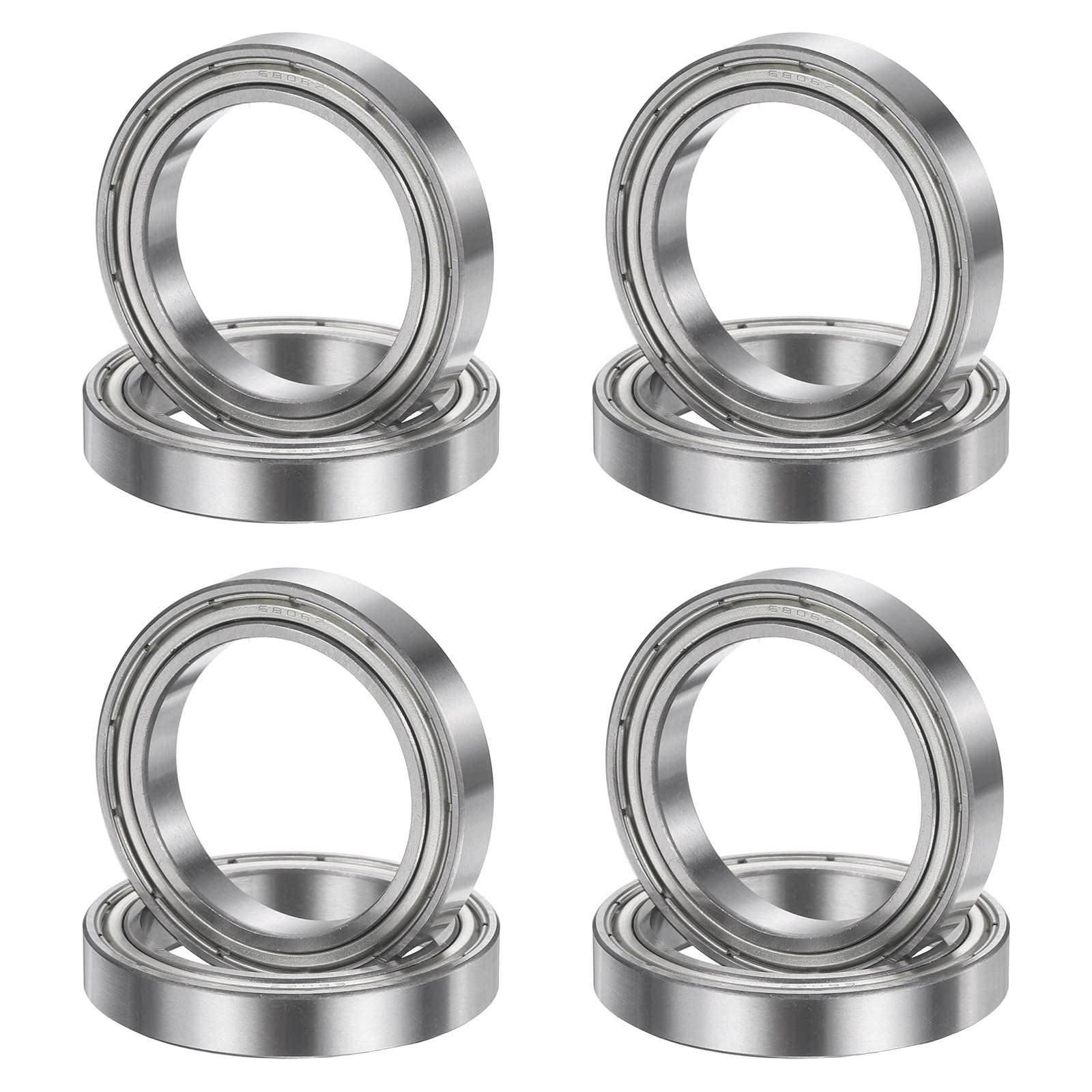 8Pcs 6806ZZ 30mmx42mmx7mm Metal Shielded Deep Groove Ball Bearing, Silver