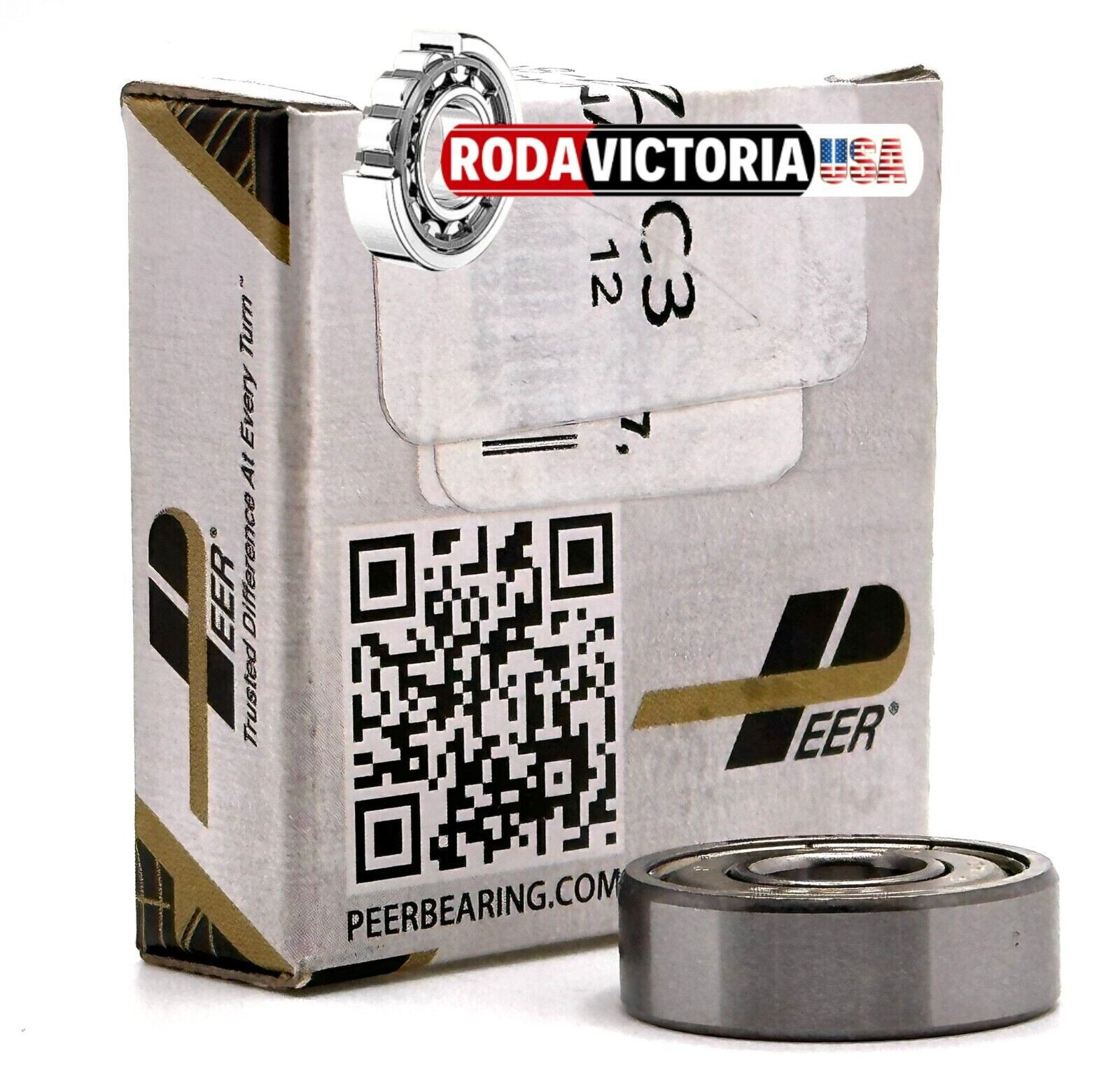 PEER 608 ZZ DEEP GROOVE BALL BEARING, METAL SHIELDED 8x22x7mm