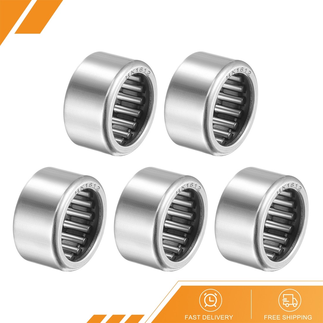 5pcs – HK1612 Needle Roller Bearings 16mm x 22mm x 12mm Chrome Steel Open End
