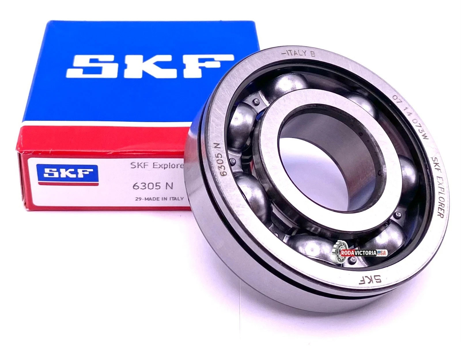 SKF 6305 N Ball Bearing, Open Type with a Groove for Snap Ring 25x62x17 mm
