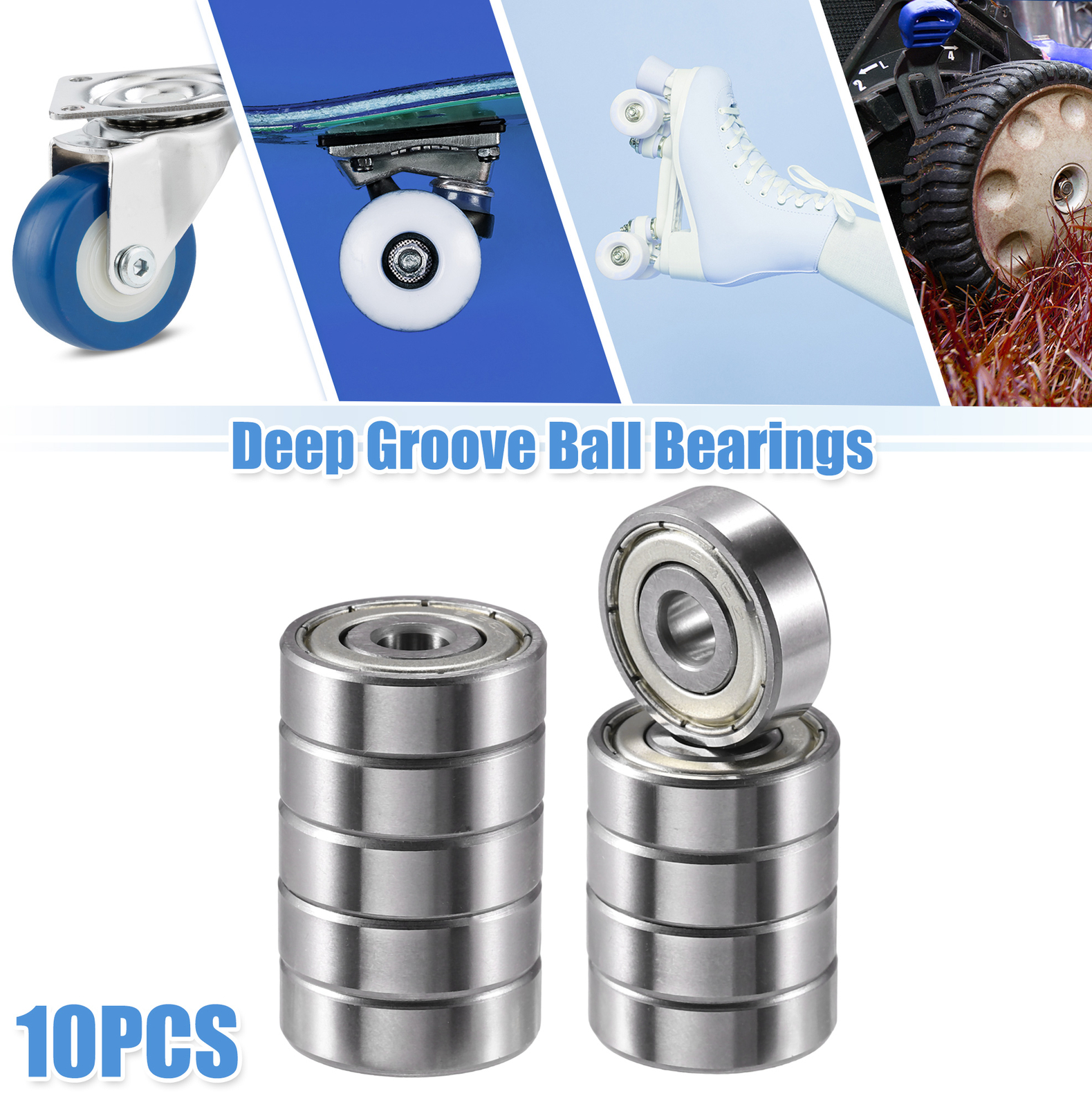 10pcs 6x22x7mm Double Metal Shield 636ZZ Single Row Deep Groove Ball Bearings