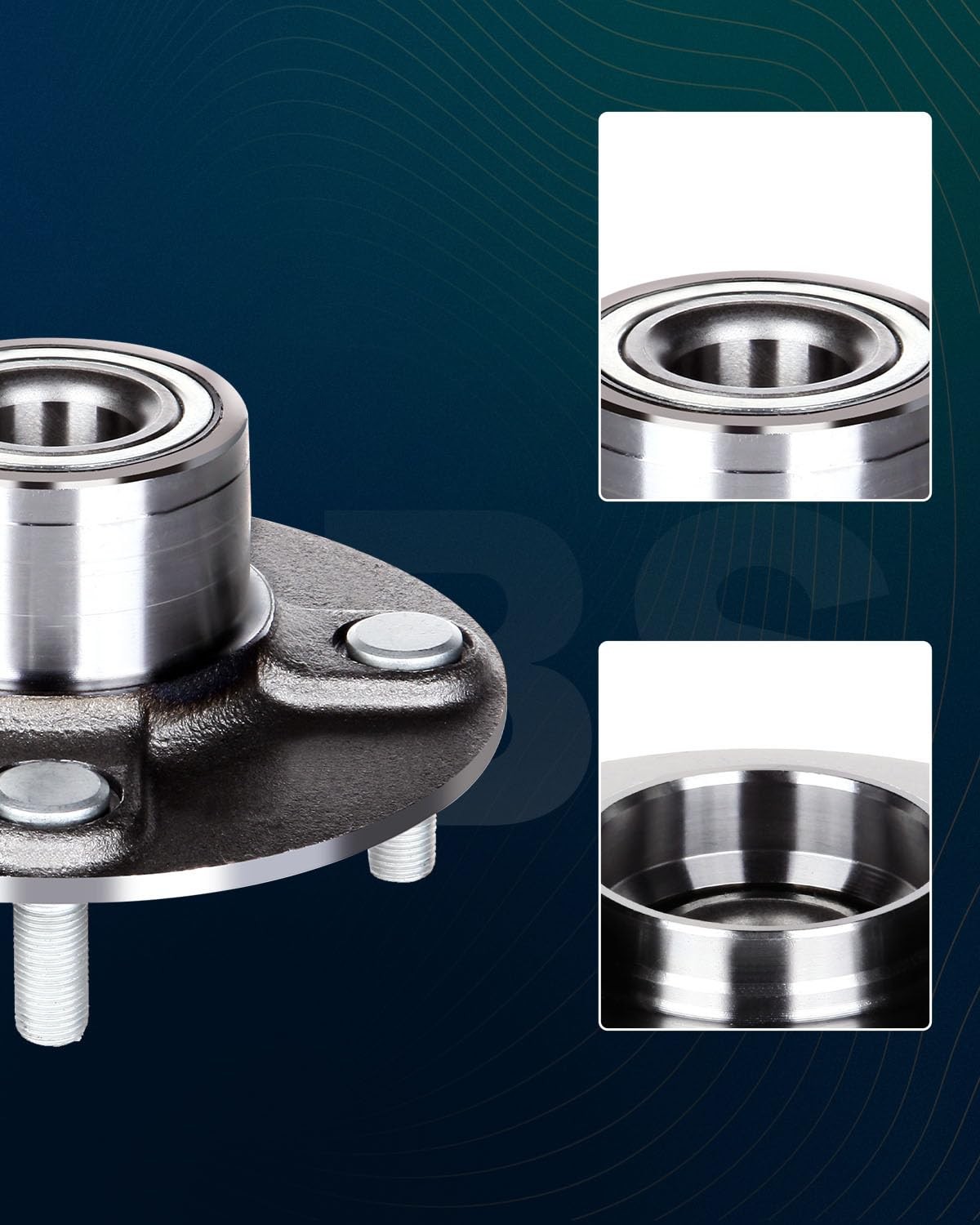 Rear Wheel Bearing Hub Assembly for Nissan Sentra 2000-2006 Non-ABS 512303 2pc