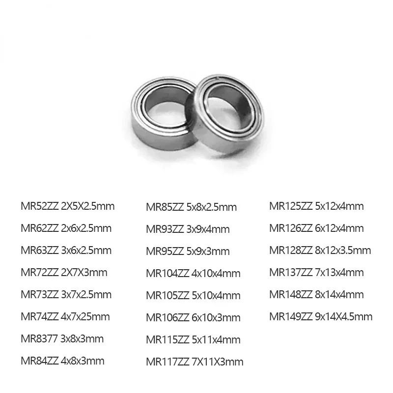 100pc MR52ZZ MR63ZZ MR85ZZ MR128ZZ MR137ZZ Metal Shielded Ball Bearing MR126ZZ