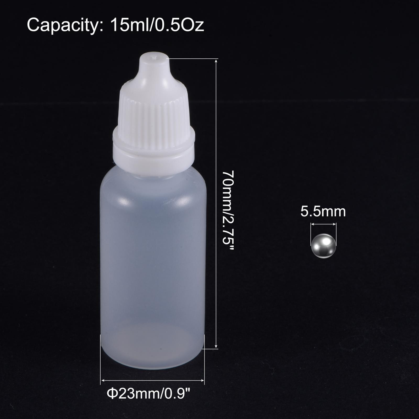 100pcs 5.5mm 304 Stainless Steel Balls with 10pcs 15ml PE Dropper Bottles