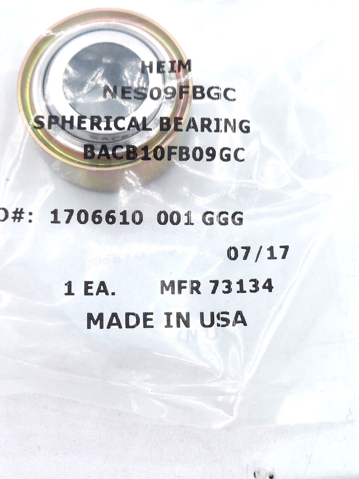 RBC NES09FBGC Airframe Spherical Bearing HEIM BACB10FB09GC BOEING *NEW SEALED*