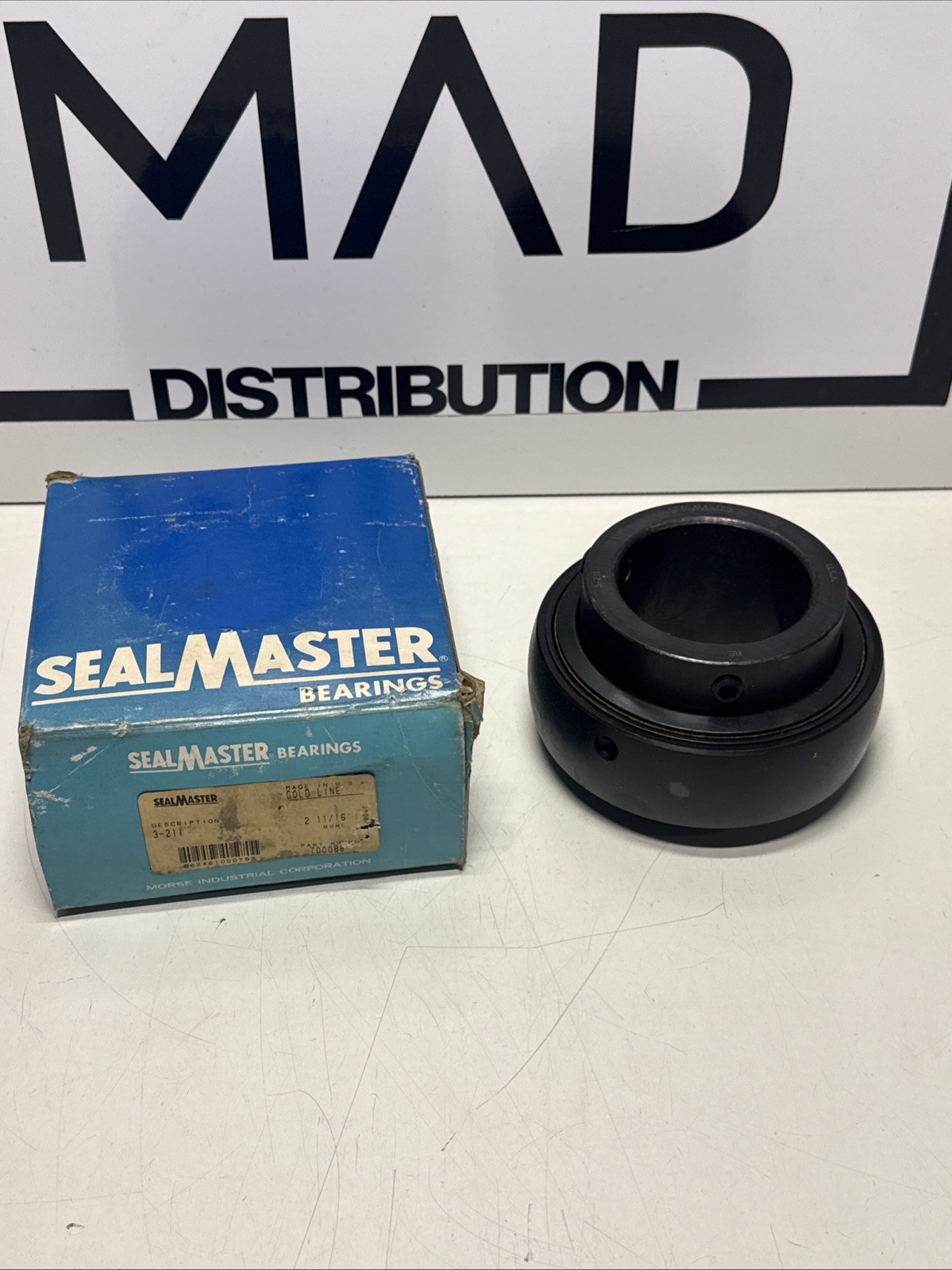 One (1) SealMaster 3-211 Ball Insert Bearing Bore Diameter 2 11/16″ USA NEW