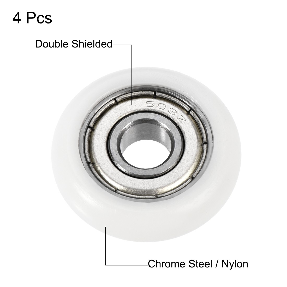 8mmx30mmx8.5mm Ball Bearing Double Shielded GCr15 Guide Pulley Roller 4pcs