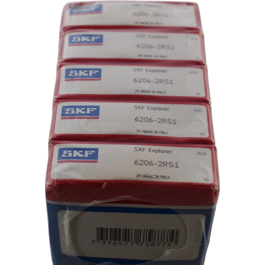 Lot of 5 NEW SKF 6206-2RS1 Radial/Deep Groove Ball Bearing – Straight Bore, 30 m