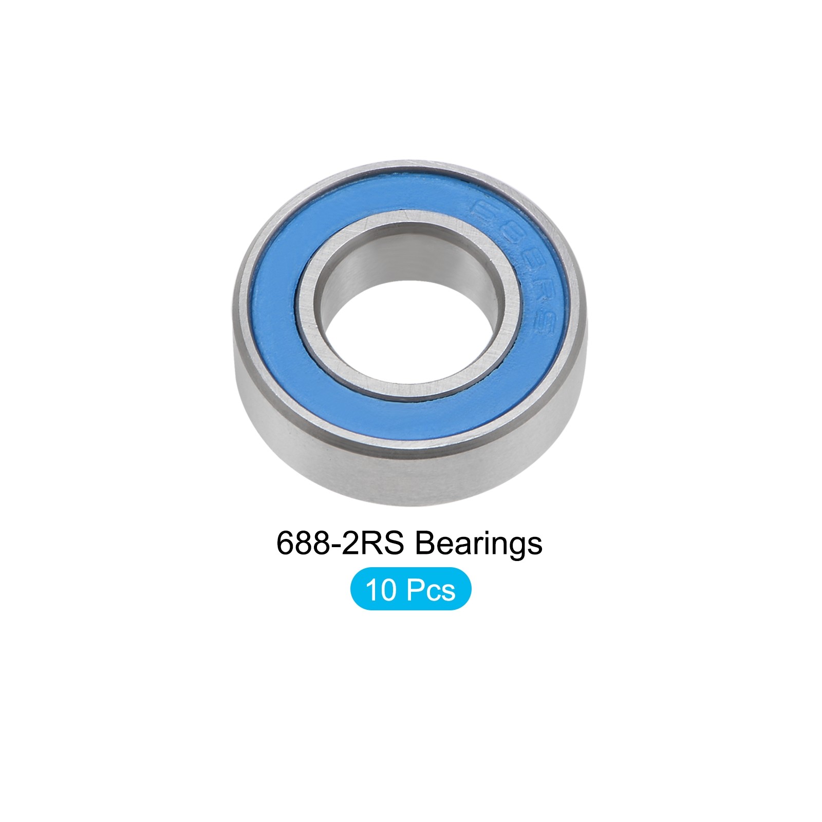 Deep Groove Ball Bearings (688-2RS, 8mmx16mmx5mm) 10Pcs, Chromium Steel