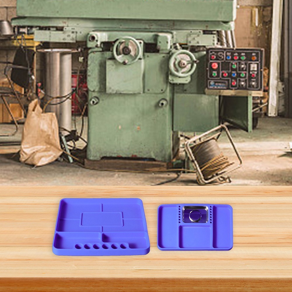 Silicone Tool Tray Blue for Organizing Screws Bolts Nuts and Socket Sets