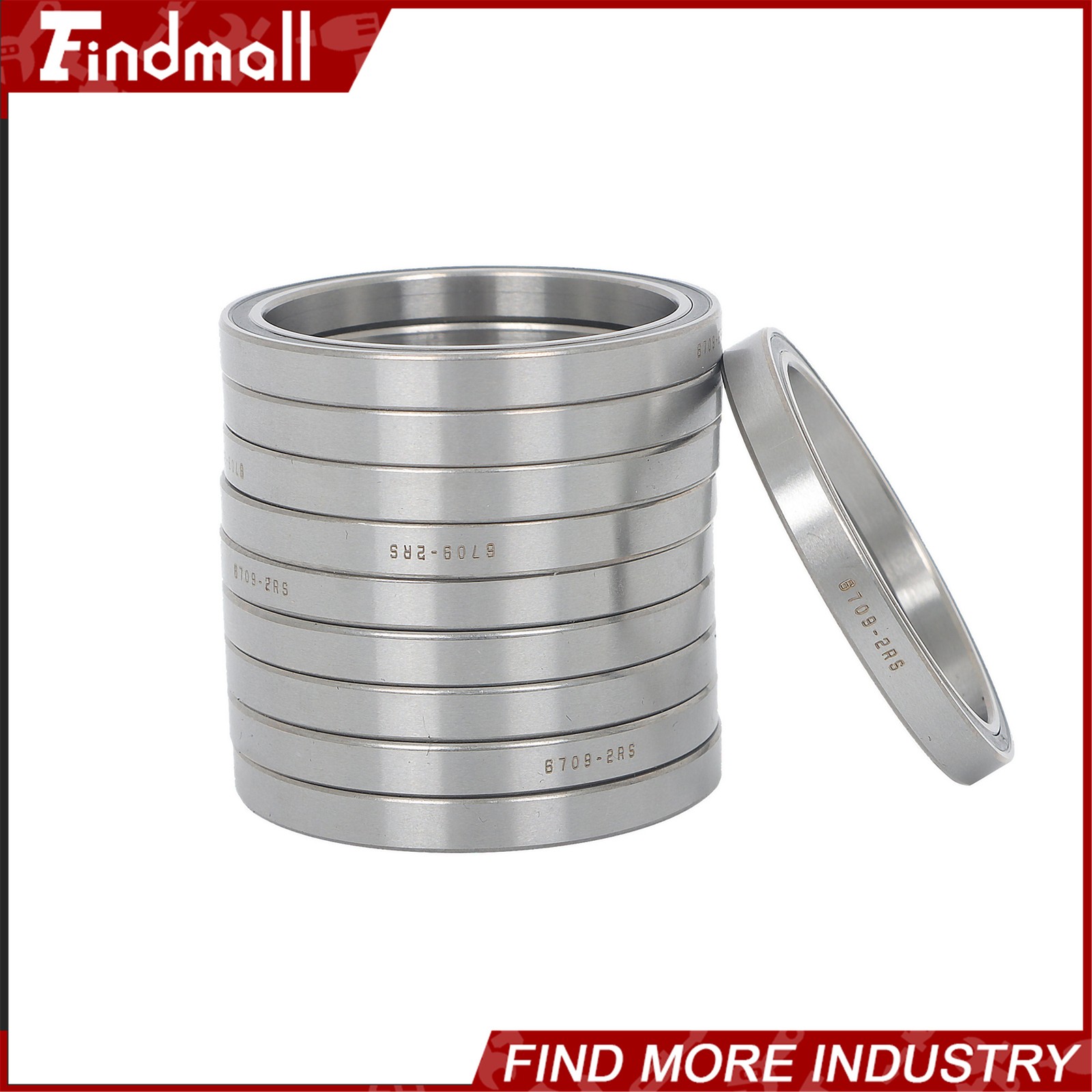 Findmall 6709-2RS Deep Groove Bearings 10pcs 45x55x6mm Rubber Sealed Pre-Lubed