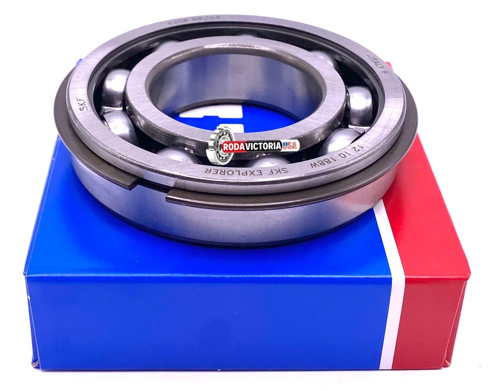 SKF 6208 NR C3 Ball Bearing, Open Type, No Seals + Snap Ring 40x80x18 mm