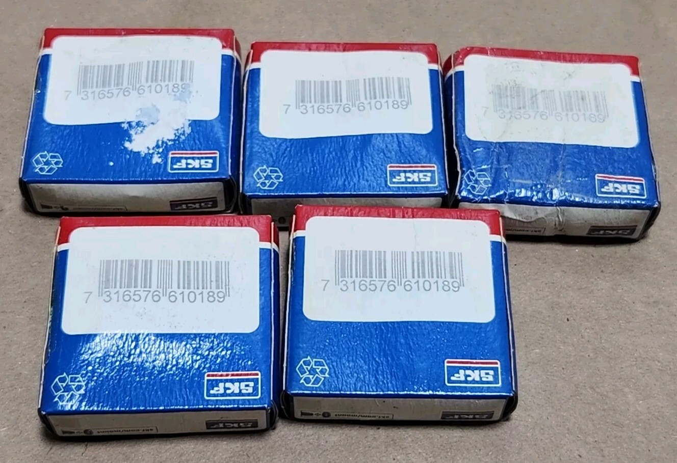 *FACTORY SEALED SURPLUS* [5] SKF 608-2RSJEM Deep Groove Ball Bearing + Warranty!