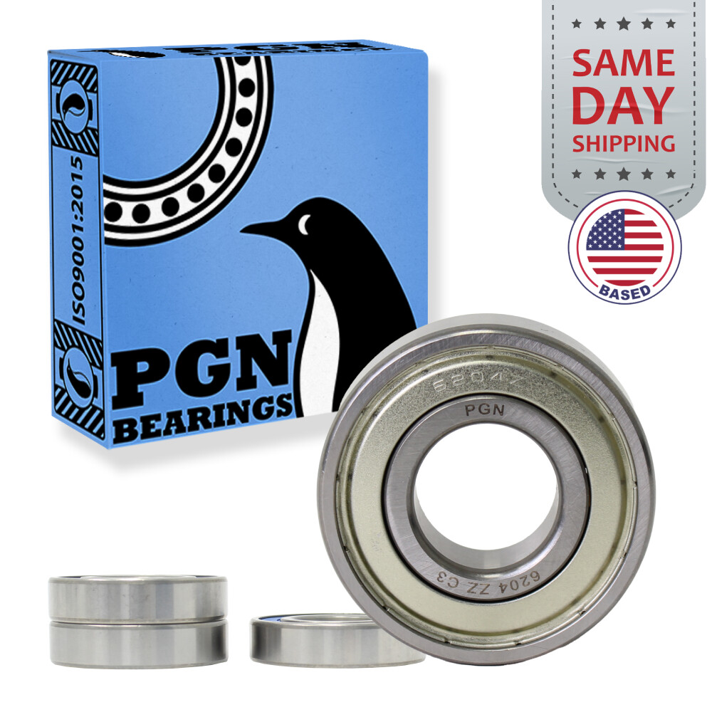 (4) 6204-ZZ Premium Metal Shield Ball Bearing C3 EMQ, 20x47x14, 6204 ZZ 6204z