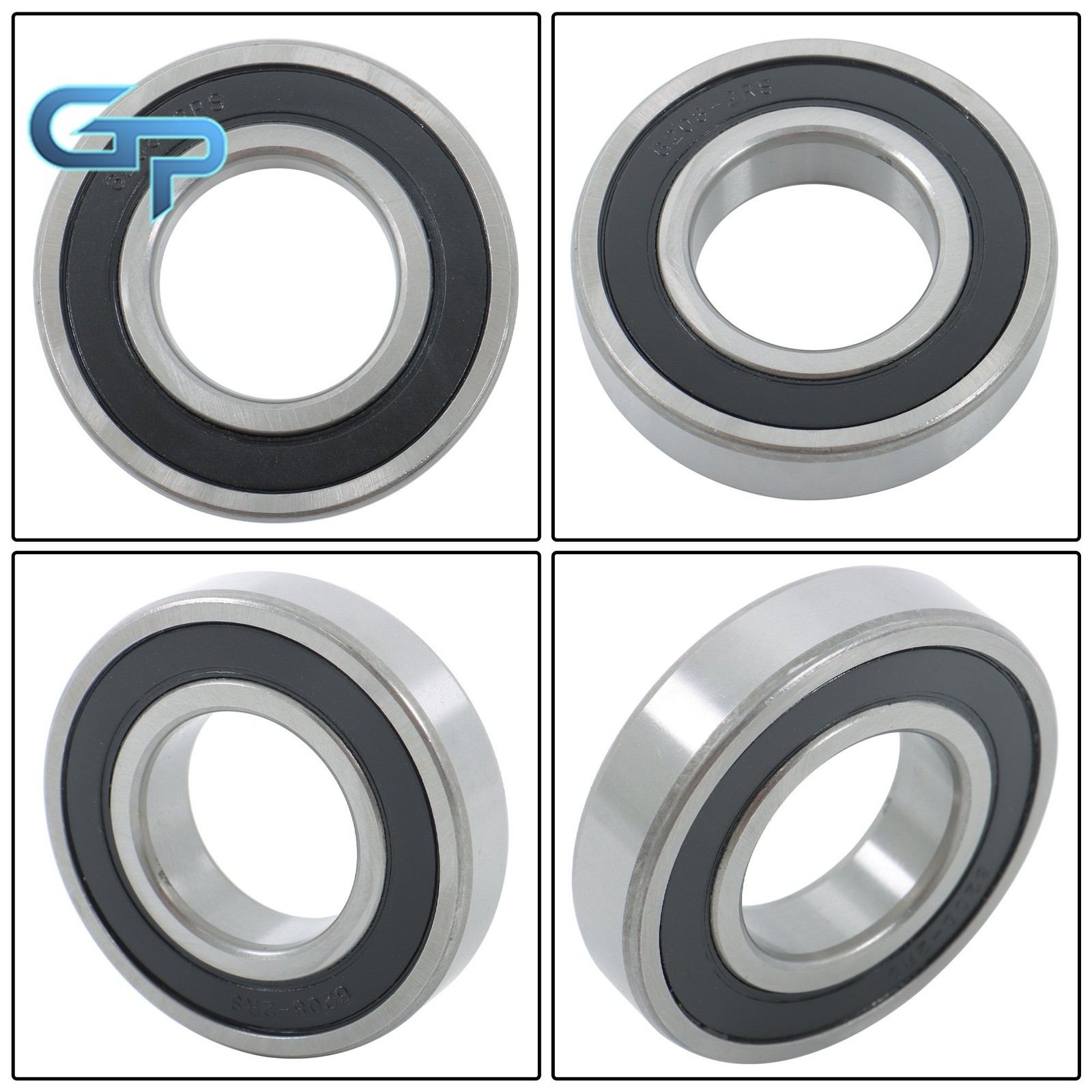 6208-2RS Ball Bearings 4pcs Set 40x80x18mm Double Sealed