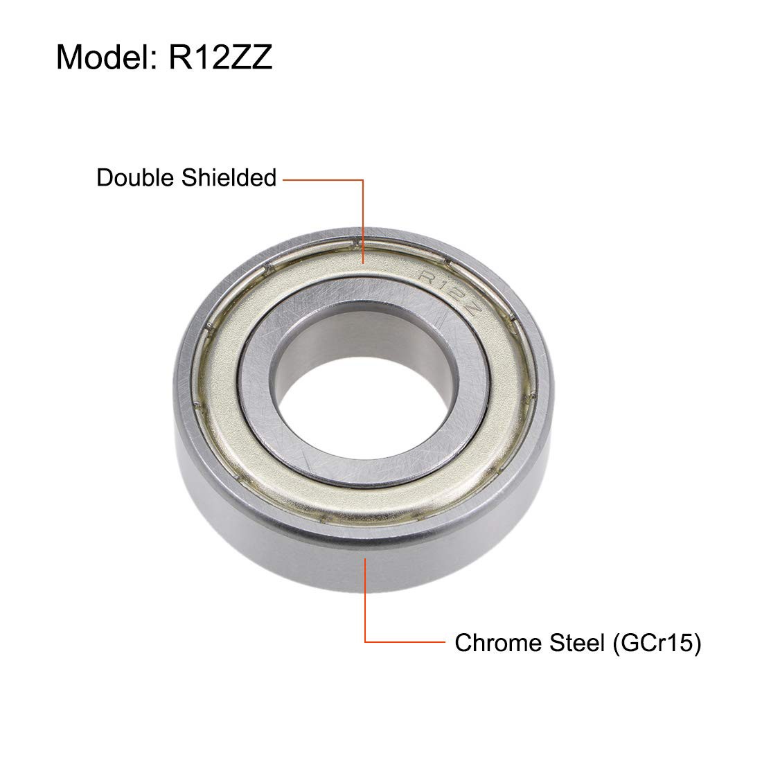 R12ZZ Deep Groove Ball Bearing 3/4×1-5/8×7/16-in Lever Bearings, 5-15pcs