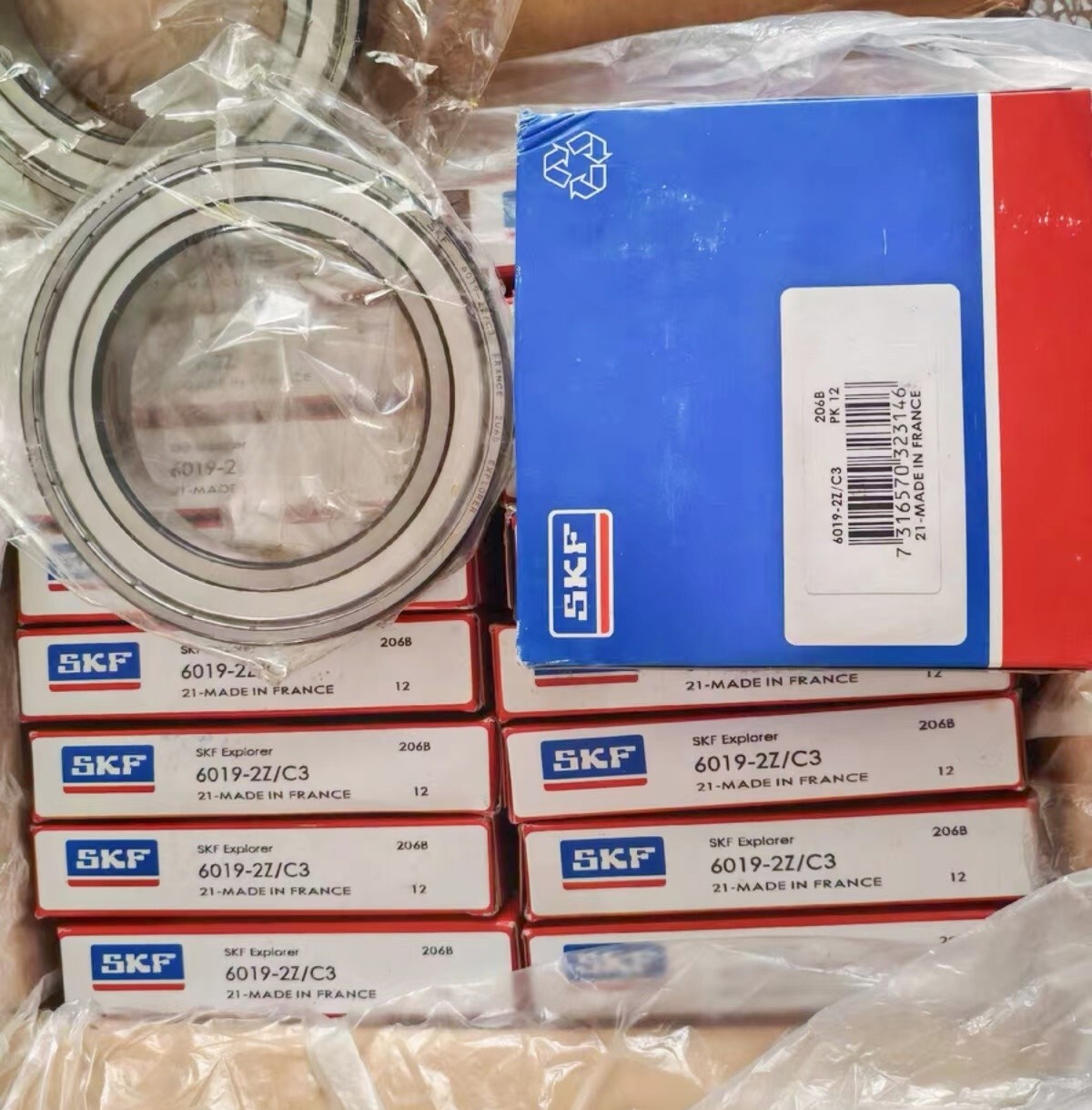 1PC SKF 6019-2Z/C3 single row deep groove ball bearing