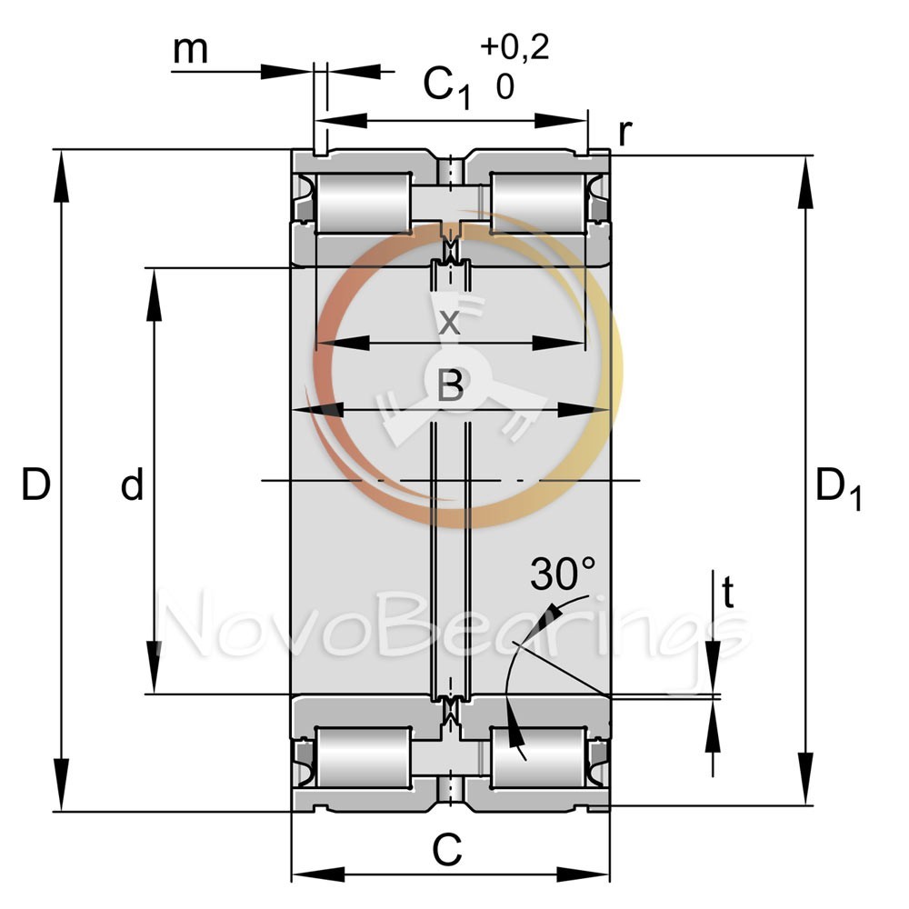 SL045018-D-PP Double Row Cylindrical Roller Bearing 90x140x67 mm. by INA brand