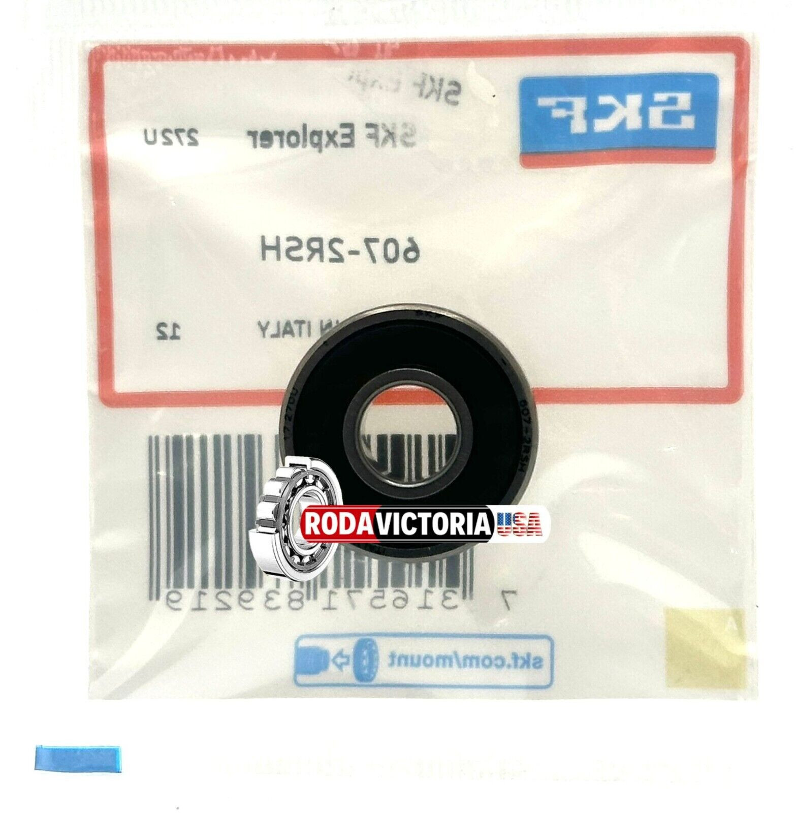 SKF 607 2RSH DEEP GROOVE BALL BEARING, RUBBER SEALED 7x19x6mm 607-2RS