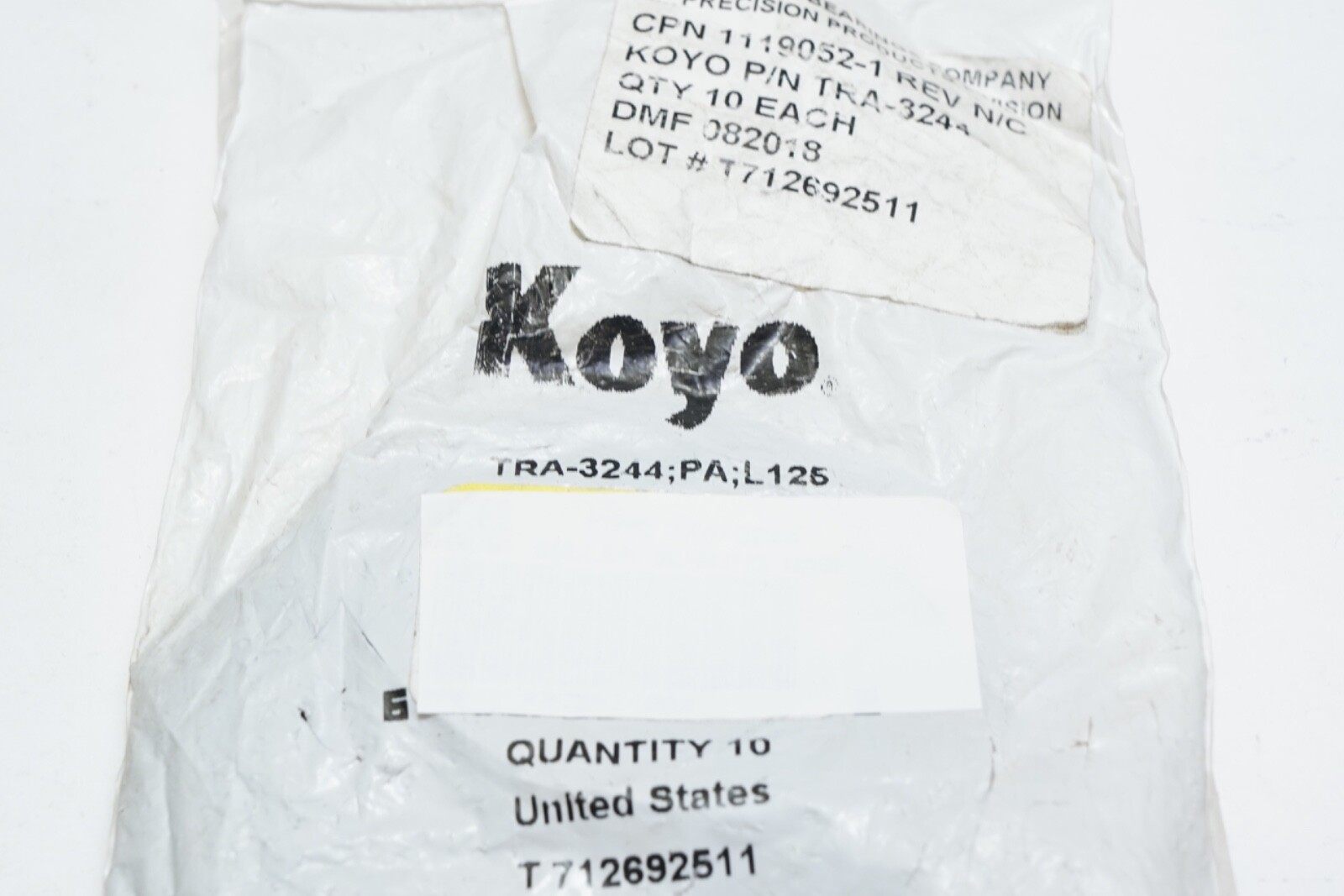 New Lot of 10 TRA-3244 Koyo – Needle Bearing – Thrust Washer PA;L125 Ships FREE