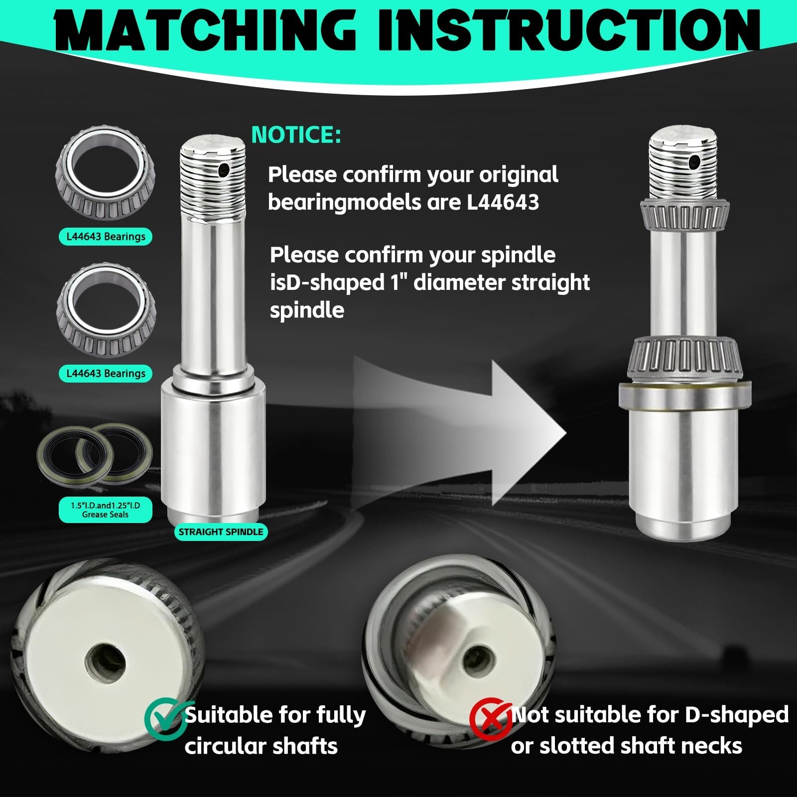 2 Set Boat Trailer Axle Bearing Kits L44643/L44610 and 12192TB Seals OD 1.980…