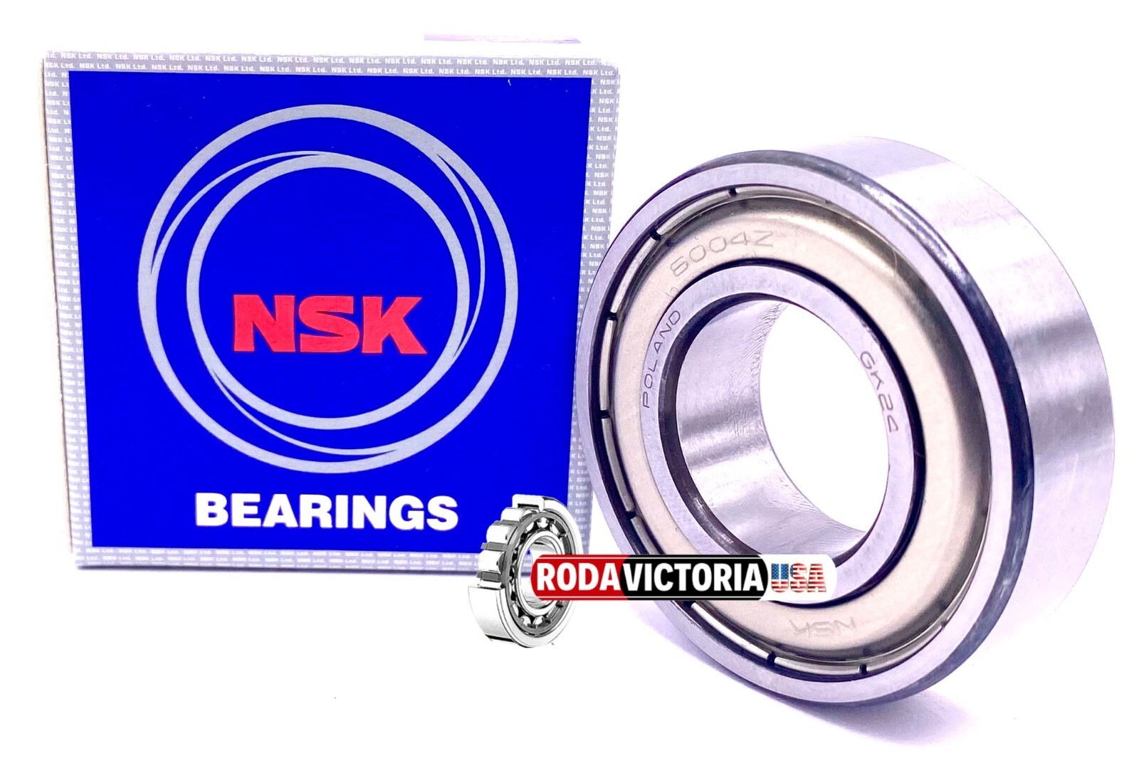 NSK 6004 ZZ C3 Deep Groove Ball Bearing, Metal Shielded 20x42x12 mm