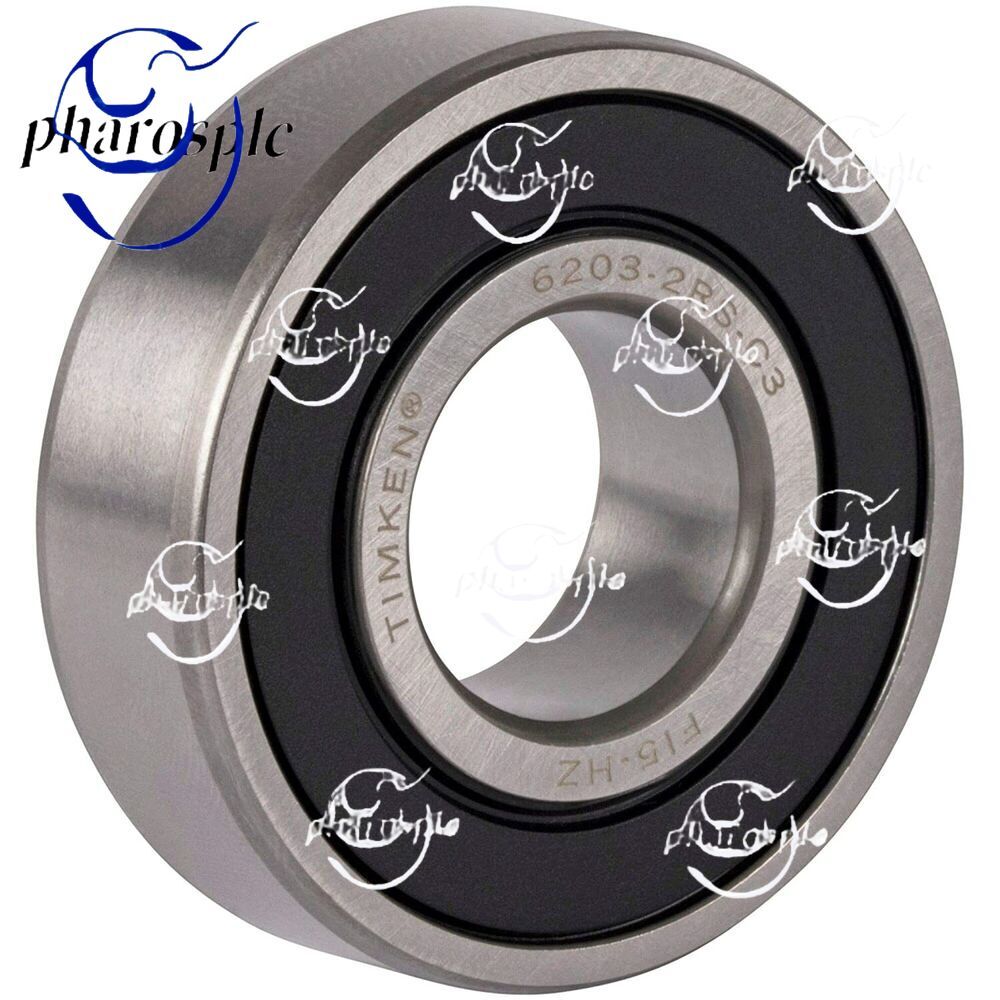 (2 PACK) TIMKEN 6203-2RS/C3 6203-2RS 17X40X12MM Double Rubber Seal Ball Bearings