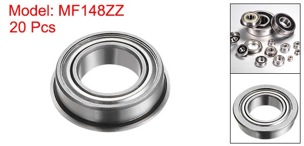 20pcs MF148ZZ Flanged Ball Bearing 8x14x4mm ABEC1 Double-sided Metal Shield