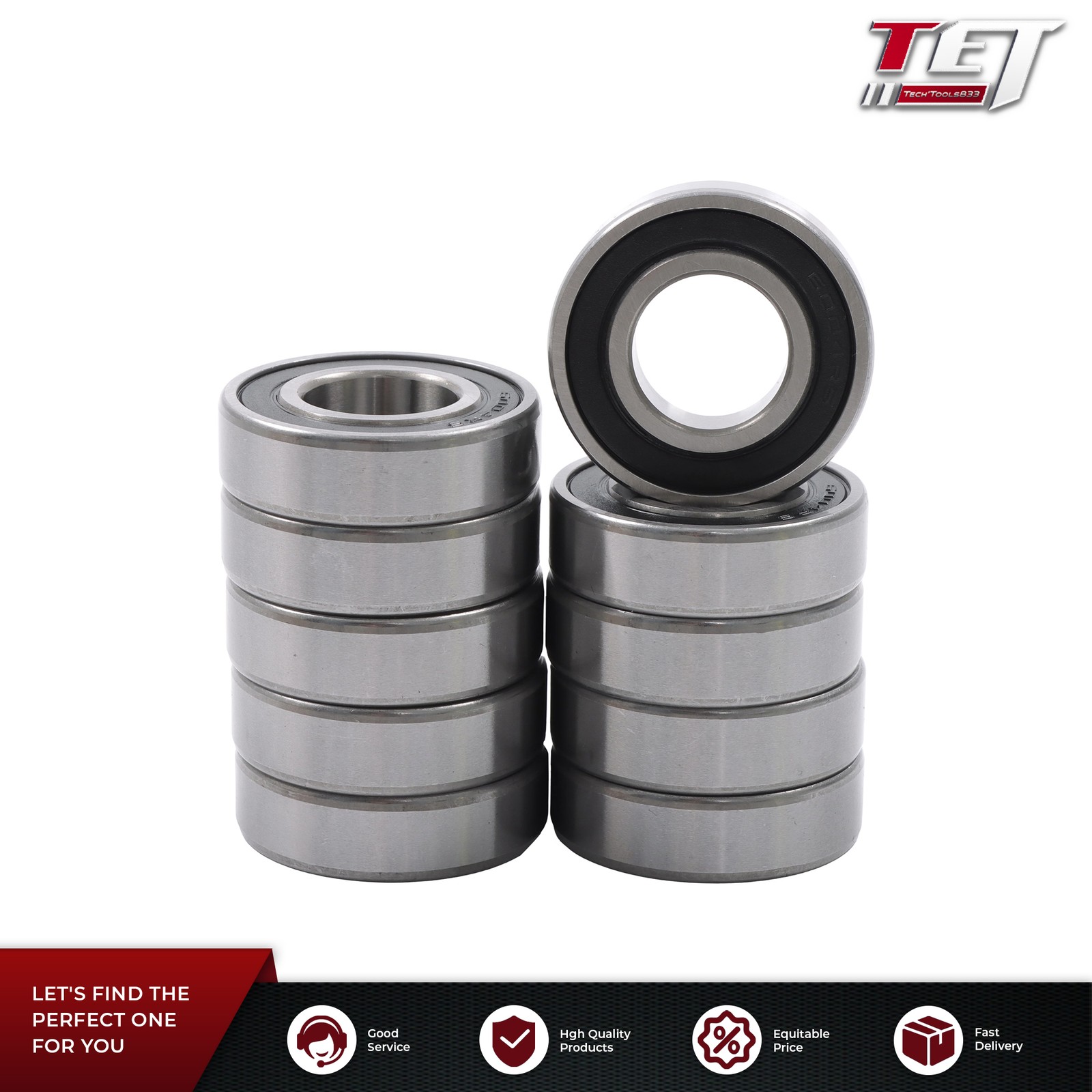 6004-2RS C3 Ball Bearing 20x42x12mm 10 Pcs Premium Rubber Sealed