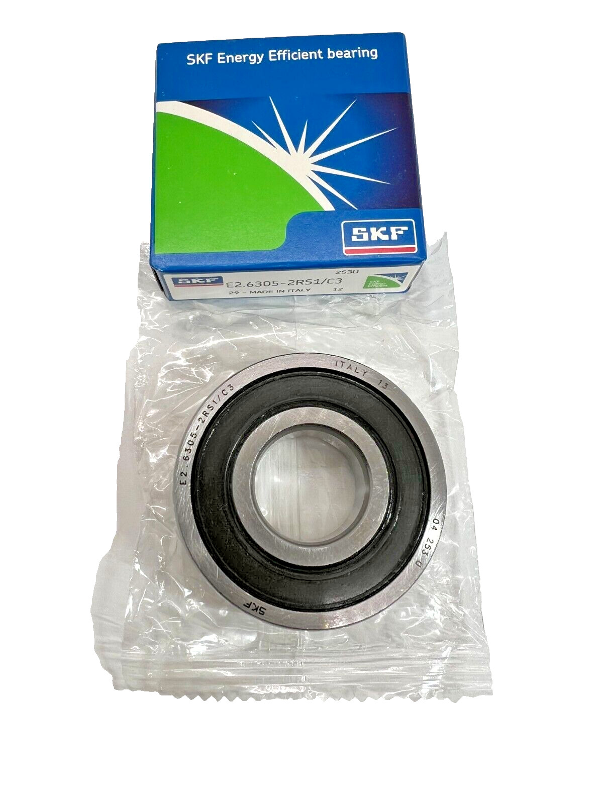 (2Pack) E2 6305-2RS1 C3 SKF Double Rubber Seal Ball Bearing 25x62x17mm NEW ITALY