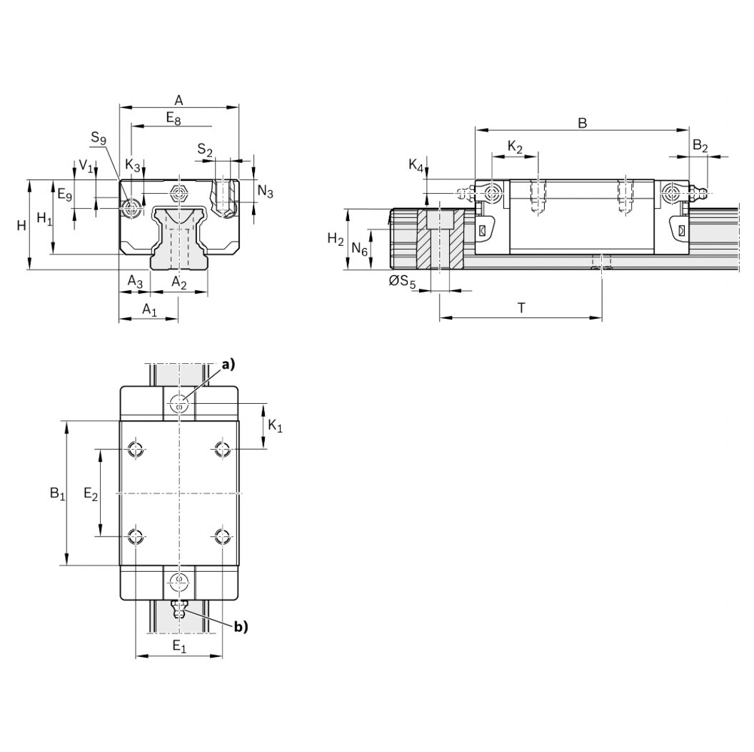BOSCH REXROTH R162221220 KWD-025-SNS-C1-P-1 Ball Runner Block Carbon Steel