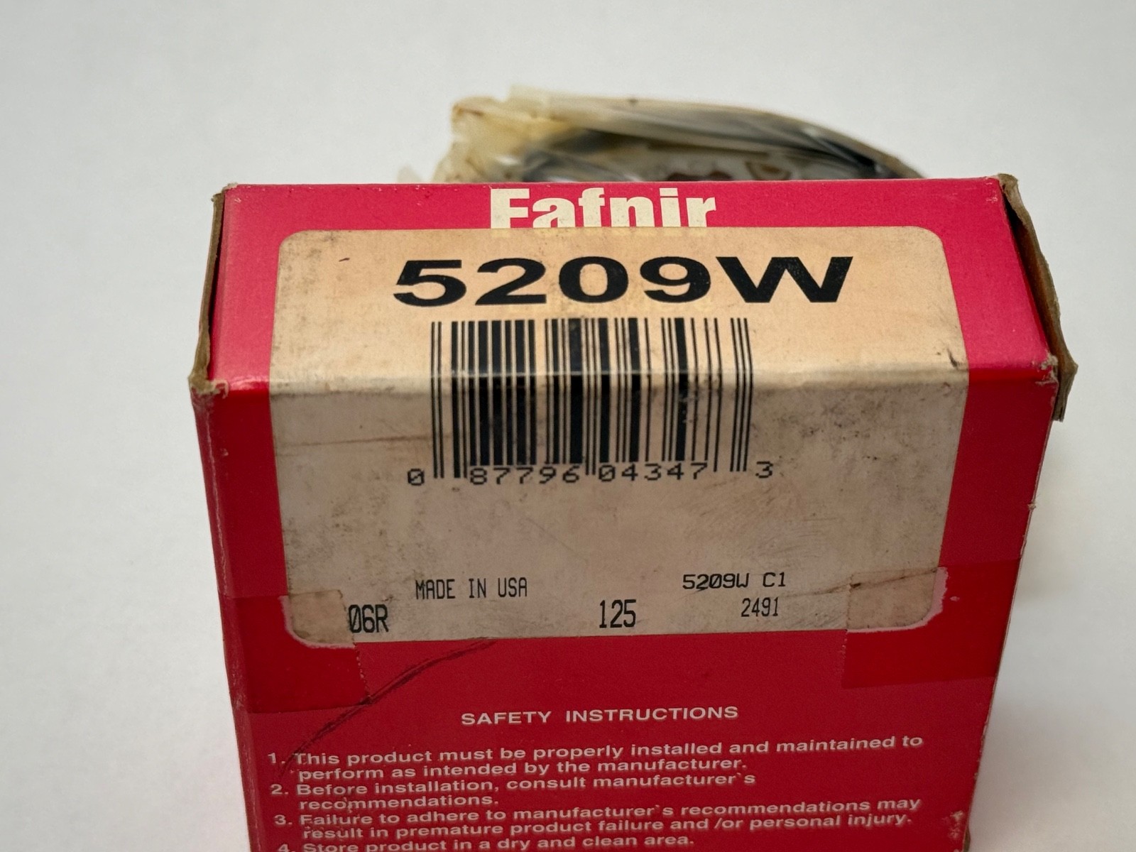 Fafnir 5209W Angular Contact Bearing 45mmx85mmx1-3/16″ 5209-W 3209