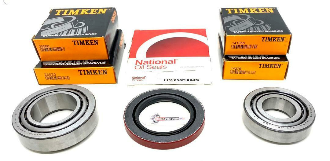 25580 25520 14125A 14276 Bearing Seal Grease Set for 7000-lb Trailer Axle TIMKEN
