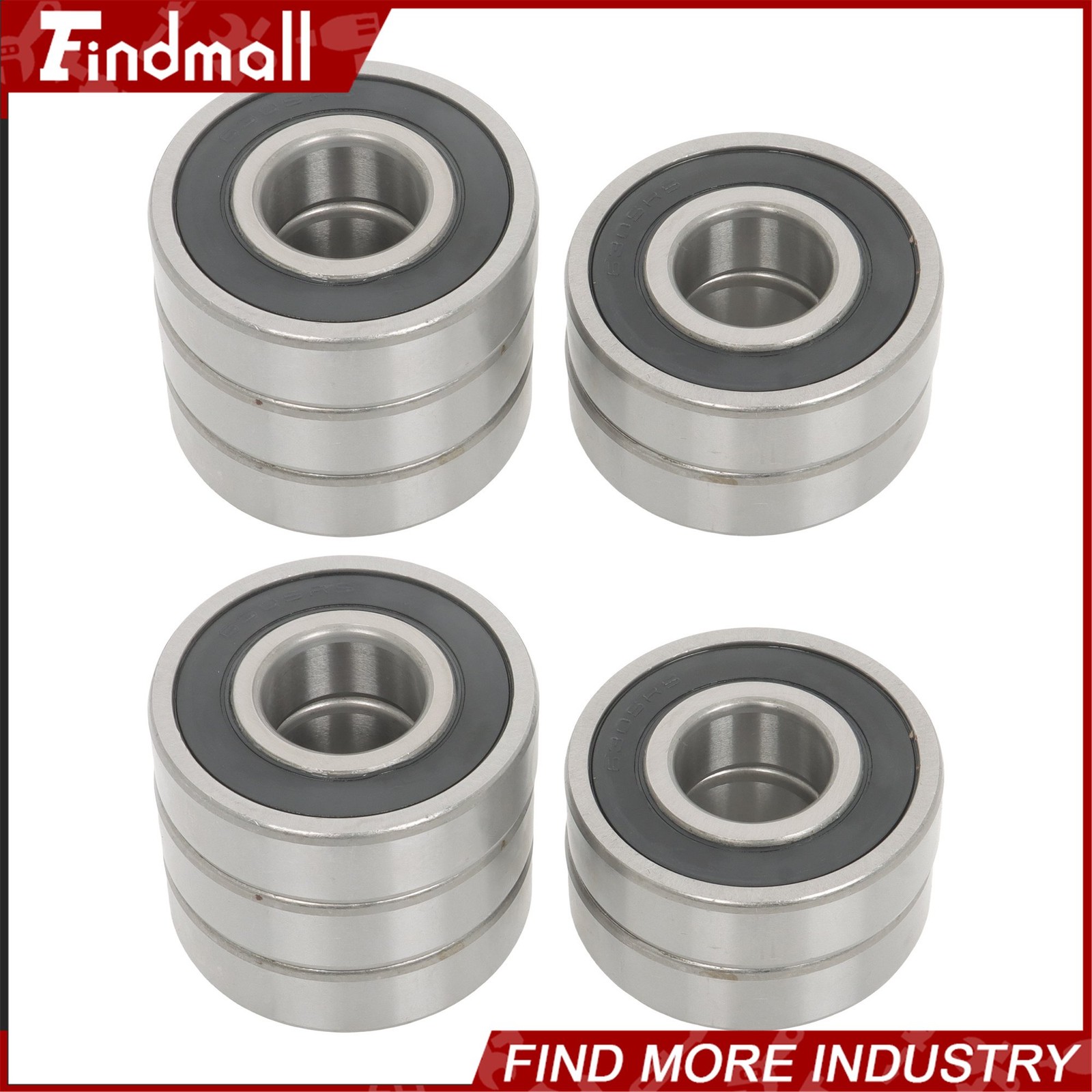 Findmall 6305-2RS C3 Ball Bearing 25x62x17mm 10 Pcs Premium Rubber Sealed