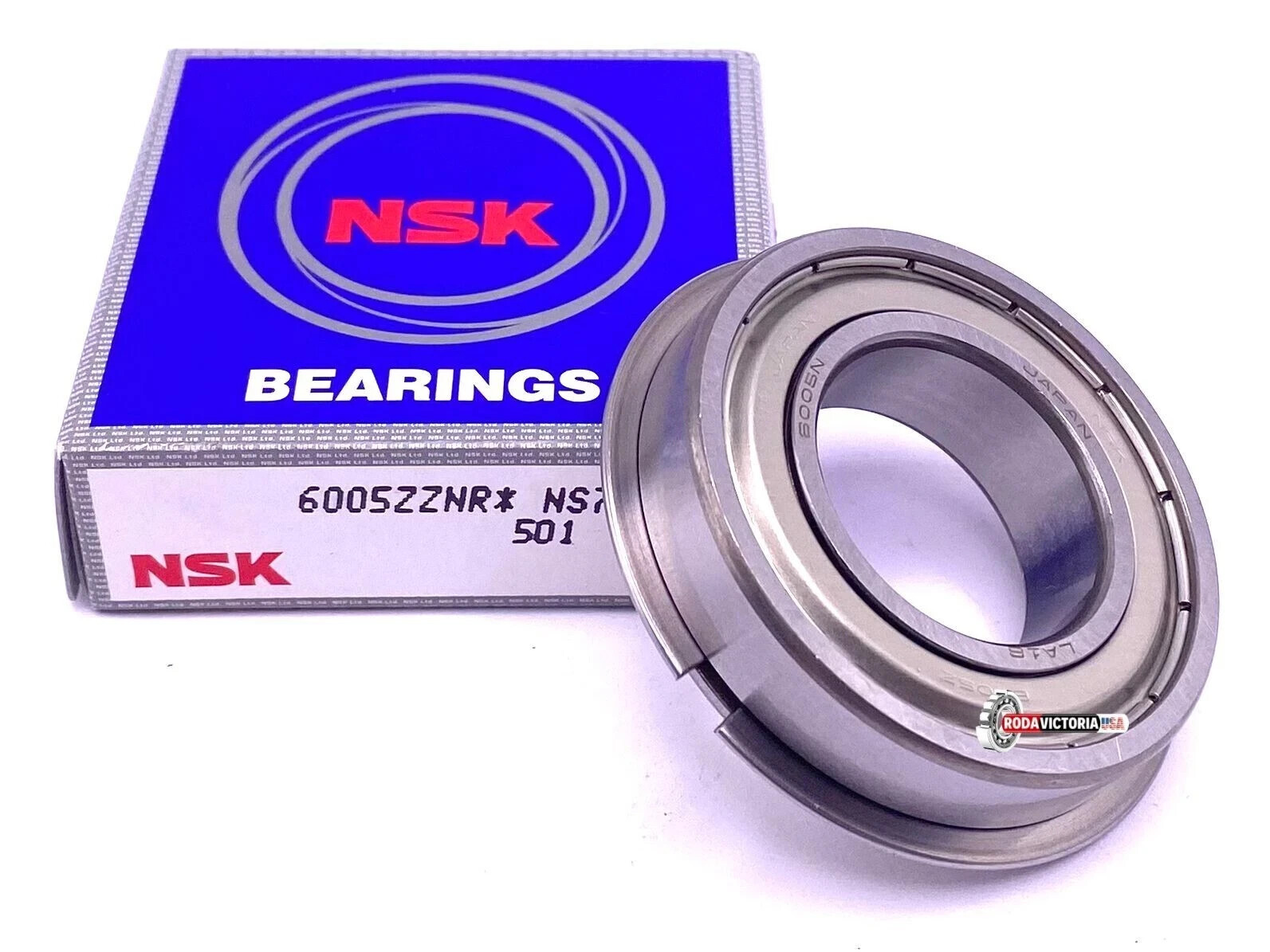 NSK Japan 6005 ZZ NR Ball Bearing, Metal Shielded + Snap Ring 25x47x12 mm