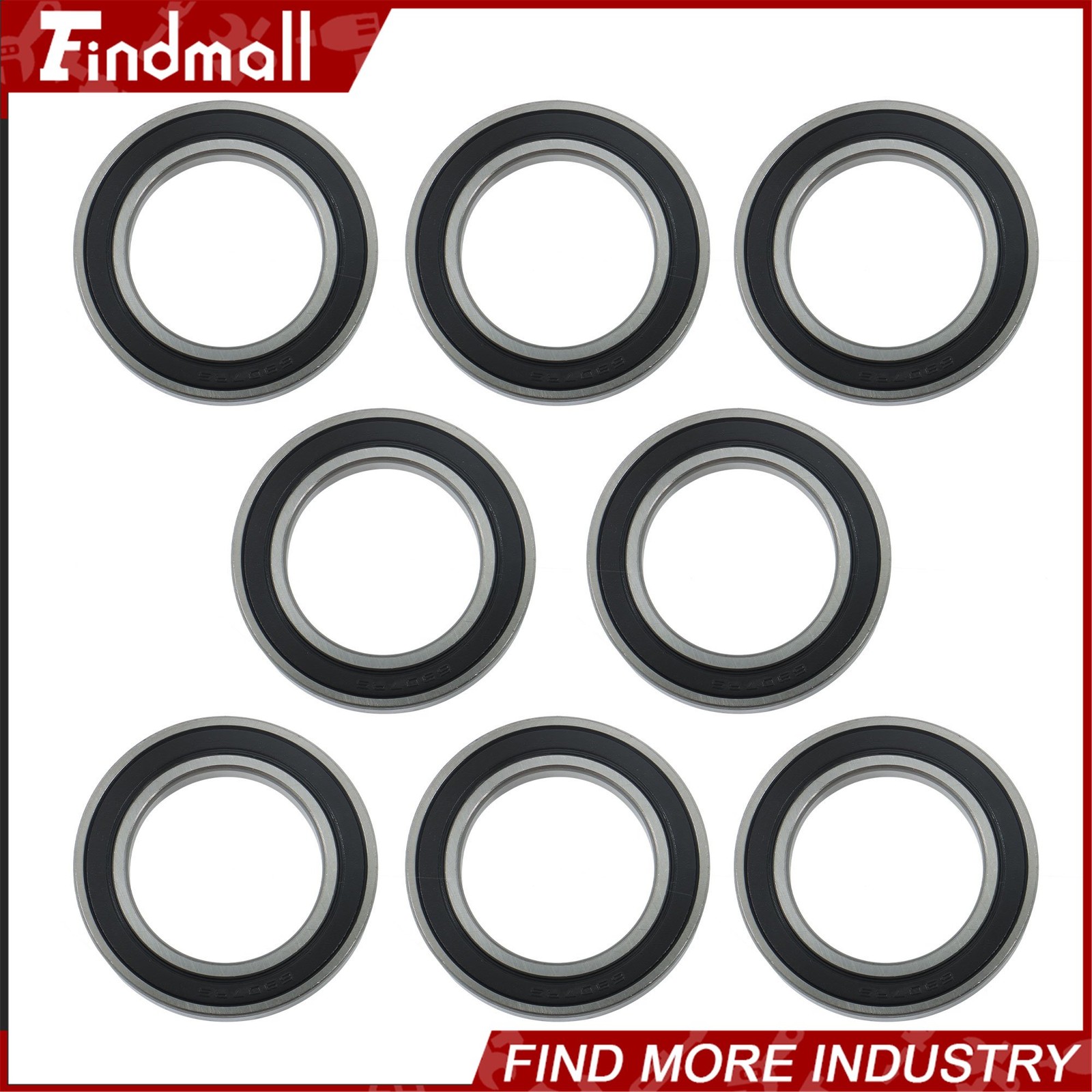 Findmall 6907-2RS Deep Groove Bearings 10pcs 35x55x10mm Rubber Sealed Set