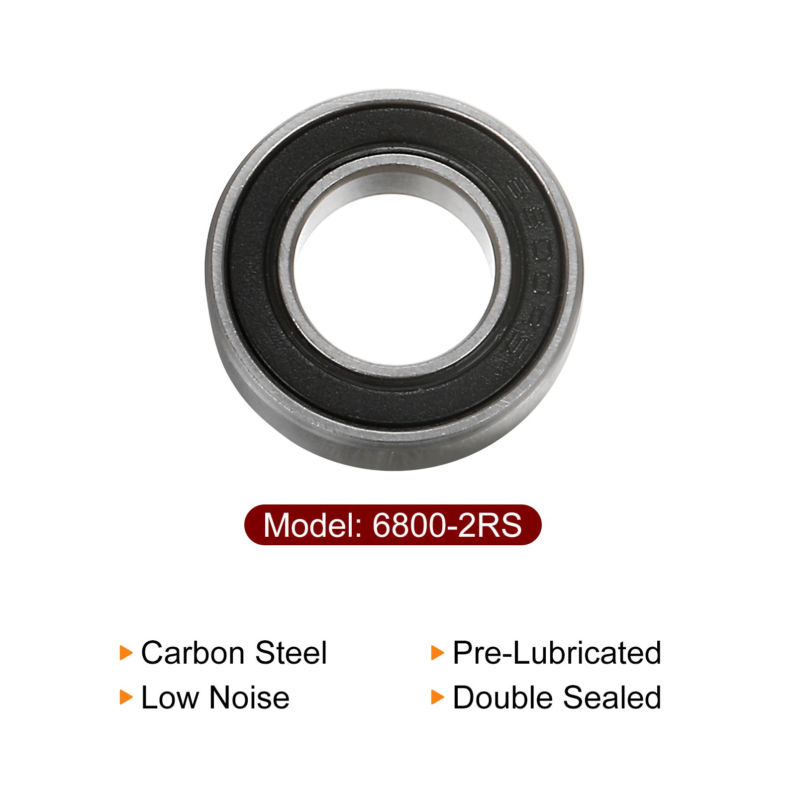 20pcs 6800-2RS Ball Bearings 10x19x5mm Chrome Steel Double Sealed