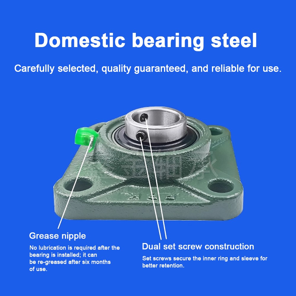 UCF METRIC FLANGED PILLOW BLOCK SELF LUBE BEARING UNIT UCF204~210 BORE 20mm~50mm