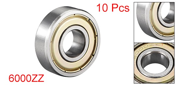 10pcs 6000ZZ Double Shielded 6000-2Z Deep Groove Ball Bearings High Carbon Steel