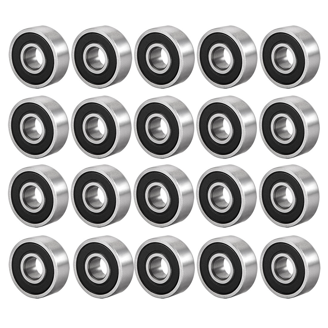 20Pcs 606-2RS Ball Bearings Double Sealed 6mm ID 17mm OD 6mm Thick Z1
