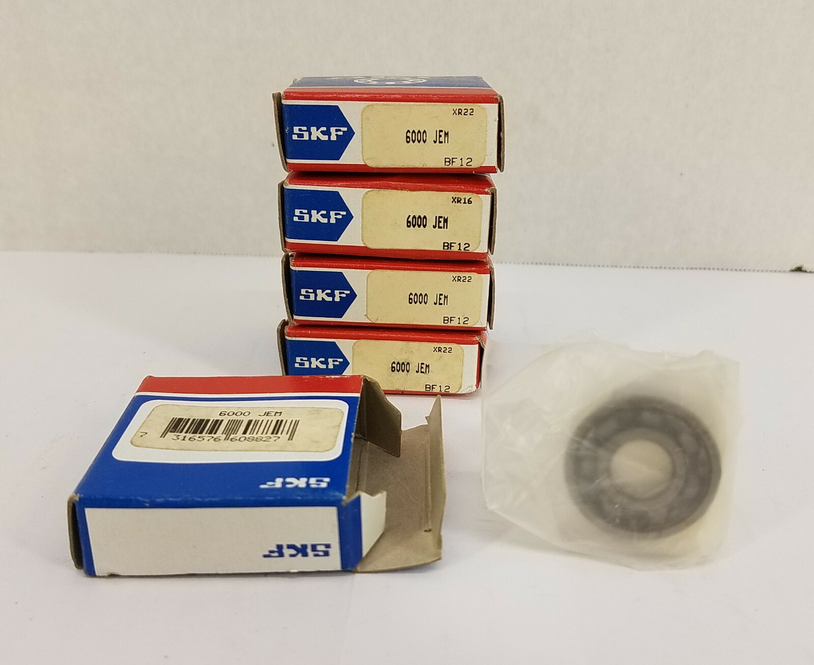5 SKF 6000 JEM Radial/Deep Groove Ball Bearing – Round Bore, 10 mm ID, 26 mm OD