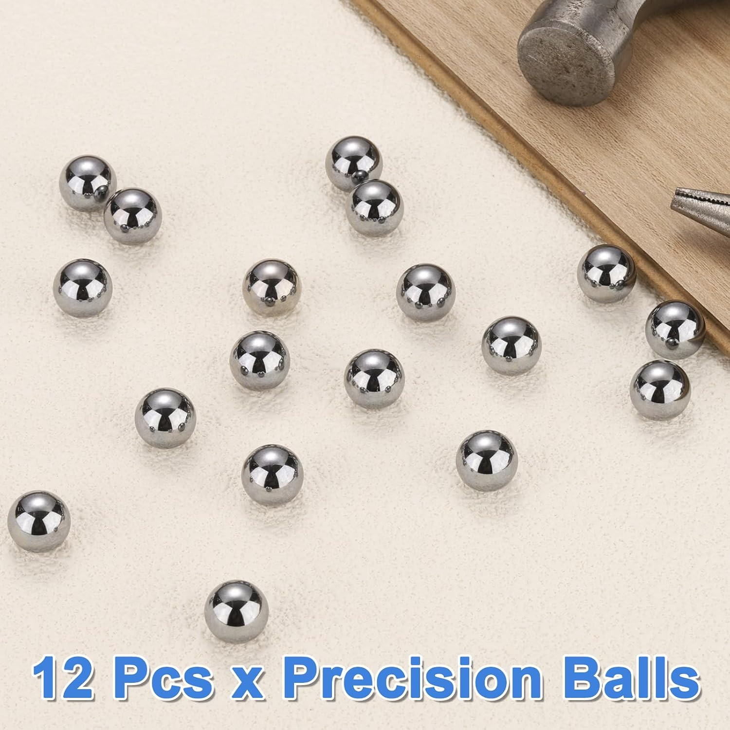 12Pcs Precision Balls 1/2″ Diameter G25 Solid Chrome Steel Bearing Balls