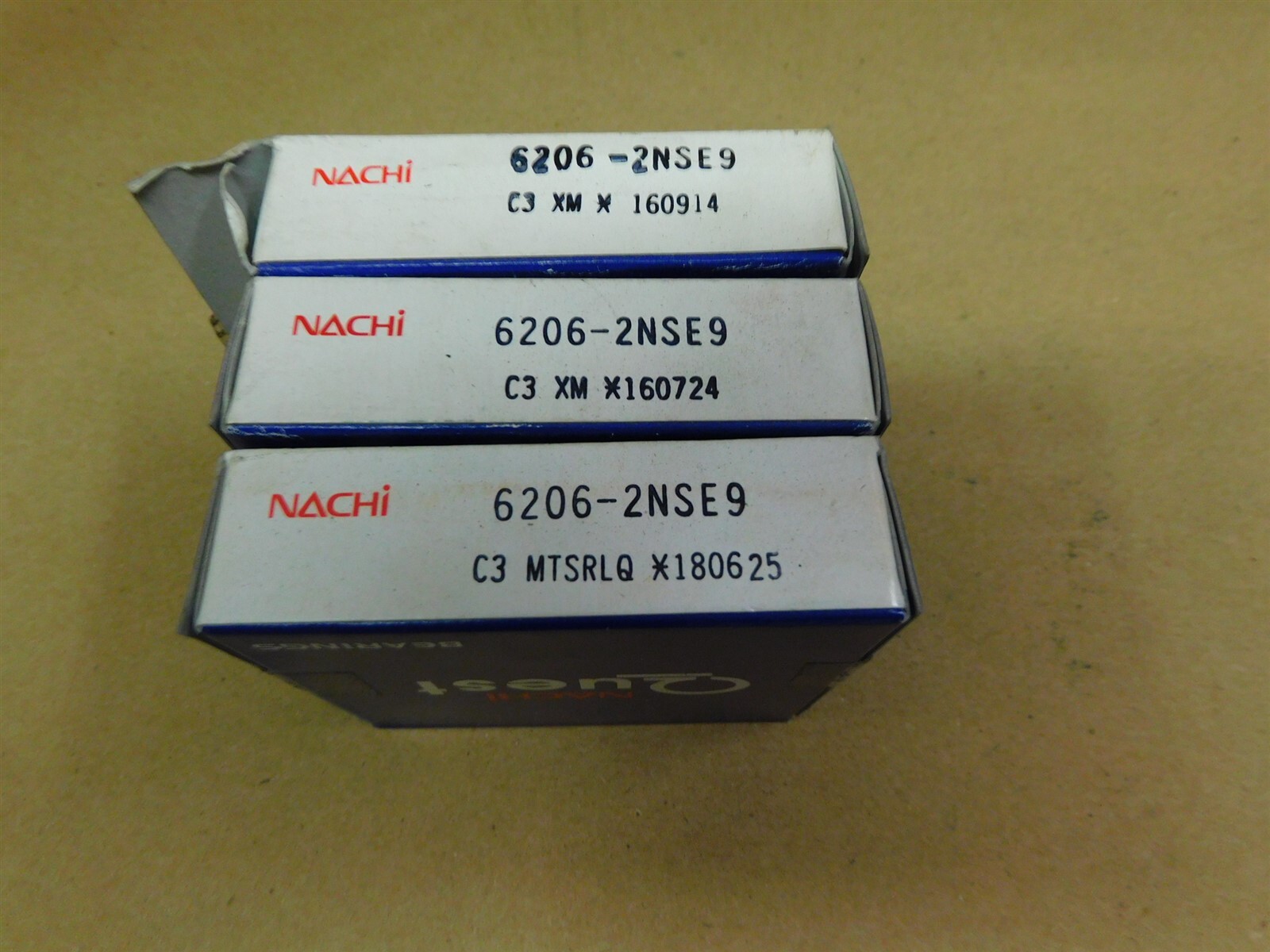 Nachi 6206-2NSE9 30x62x16 6206 2RS 6206RS Ball Bearing 3 pieces in the LOT NEW