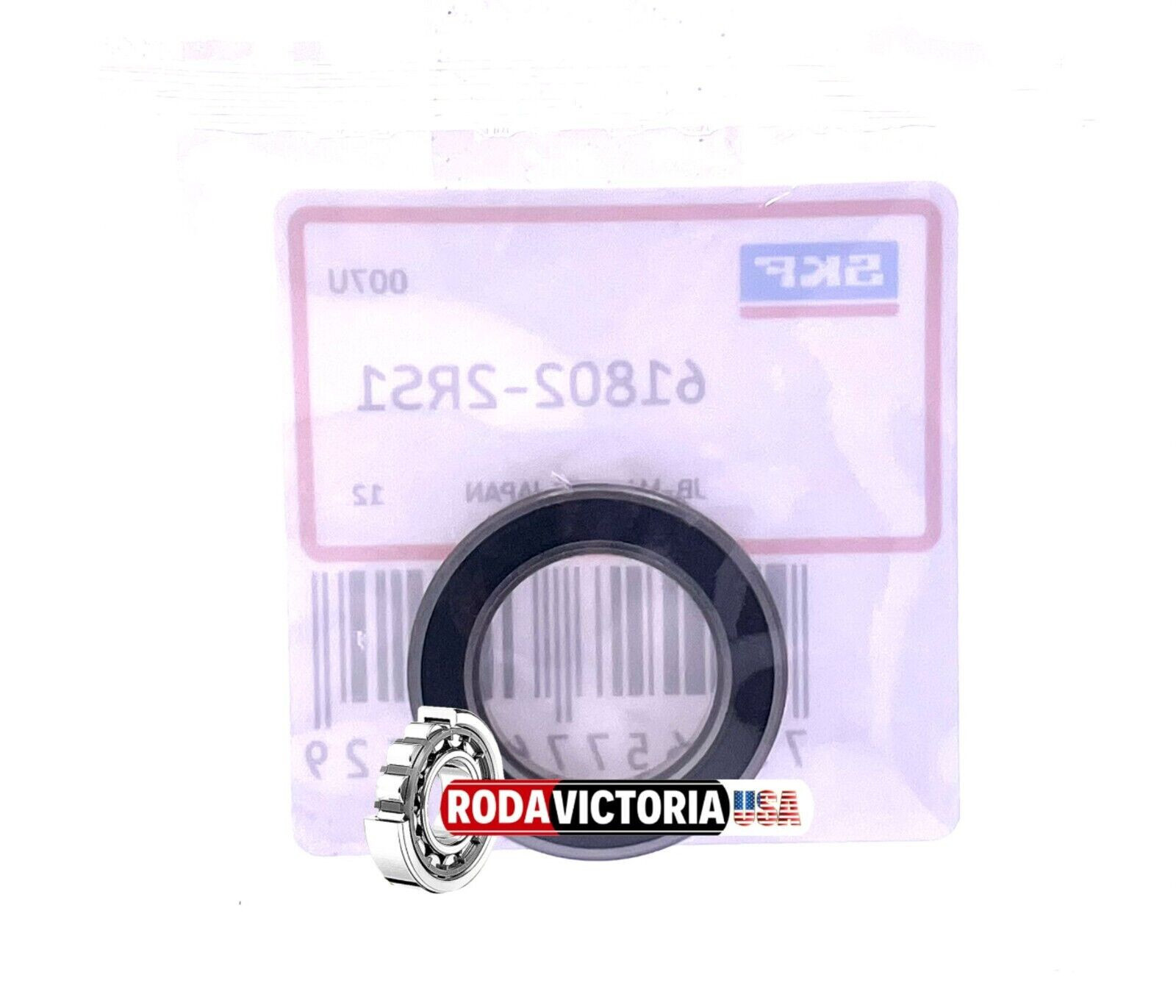 SKF 6802 2RS DEEP GROOVE BALL BEARING, RUBBER SEALED 61802 15x24x5 mm