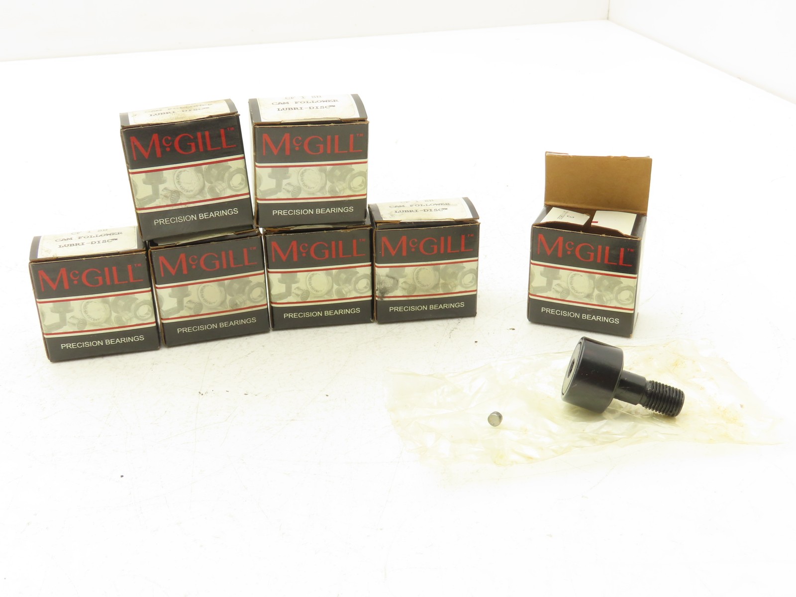 McGill CF 1 SB Cam Follower Roller 1″ OD x .6250″ Width 7/16″-20 Stud Lot of 7