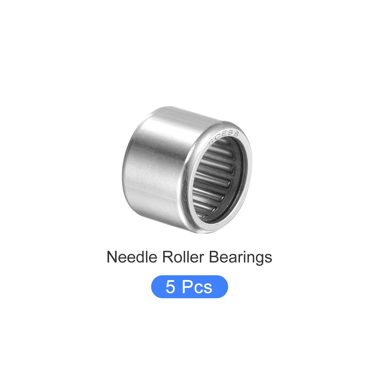 SCE88 Needle Roller Bearings 1/2 in x 11/16 in x 1/2 in 5 Packs for Industrial