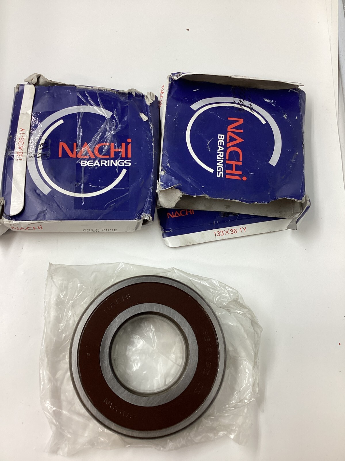 (QTY 2) NACHI Bearings Brand Rubber Ball Bearing 6312-2NSE 60mmX 130mX31mm
