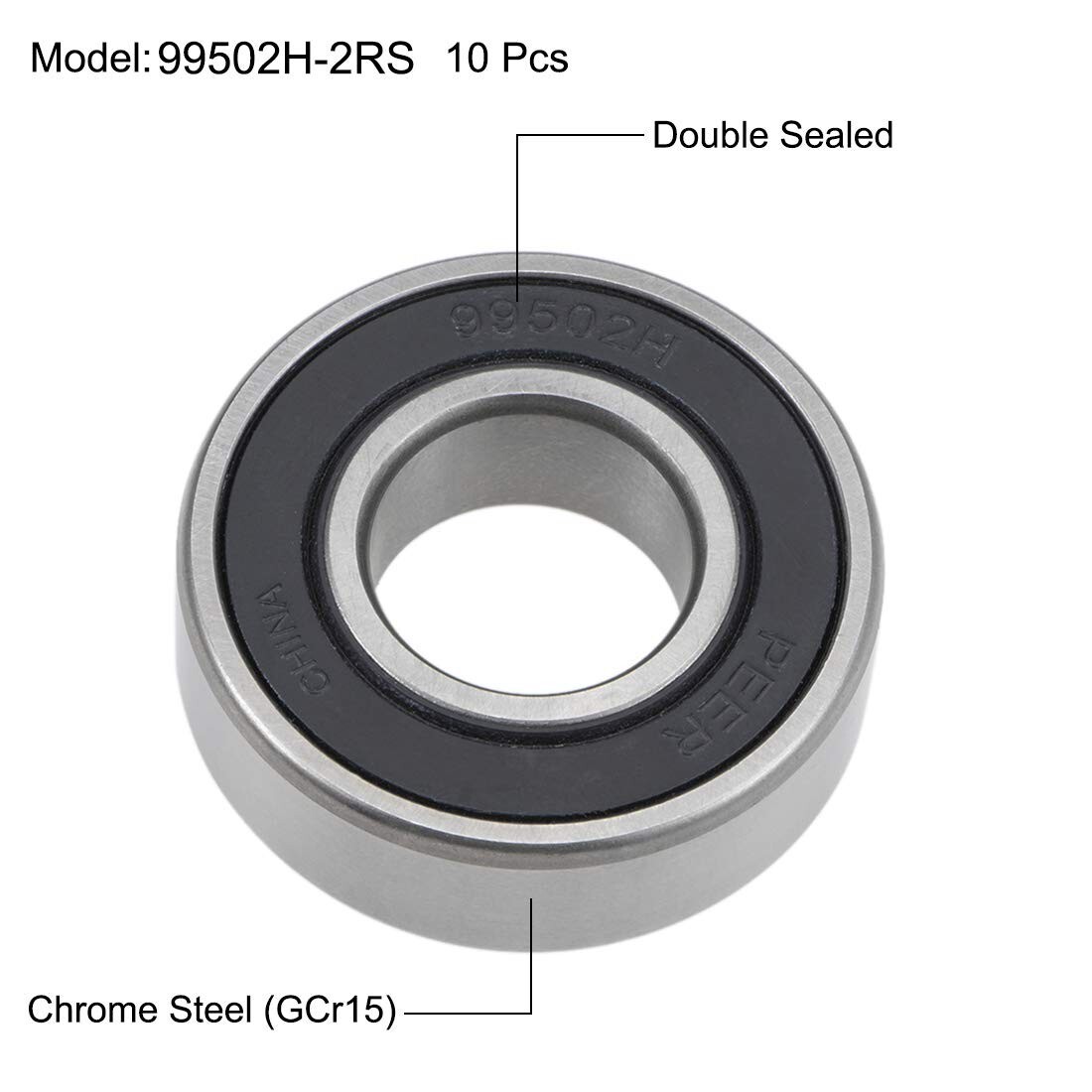 99502H-2RS Deep Groove Ball Bearings 5/8-inch Inner Dia 1-3/8-inch OD 11mm Bore